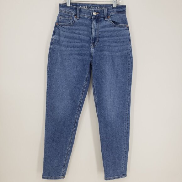 American Eagle Outfitters Mom Jeans 0P Womens High Rise Medium Wash Blue - Picture 1 of 9